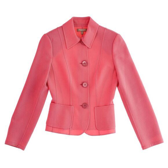 Michael Kors Single-Breasted Blazer in Pink Wool